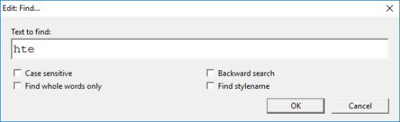 Image shows the Find dialog.